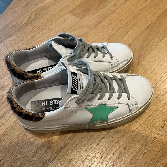 Golden Goose Hi Star sneakers with leopard-print heel tab - Picture 2 of 11
